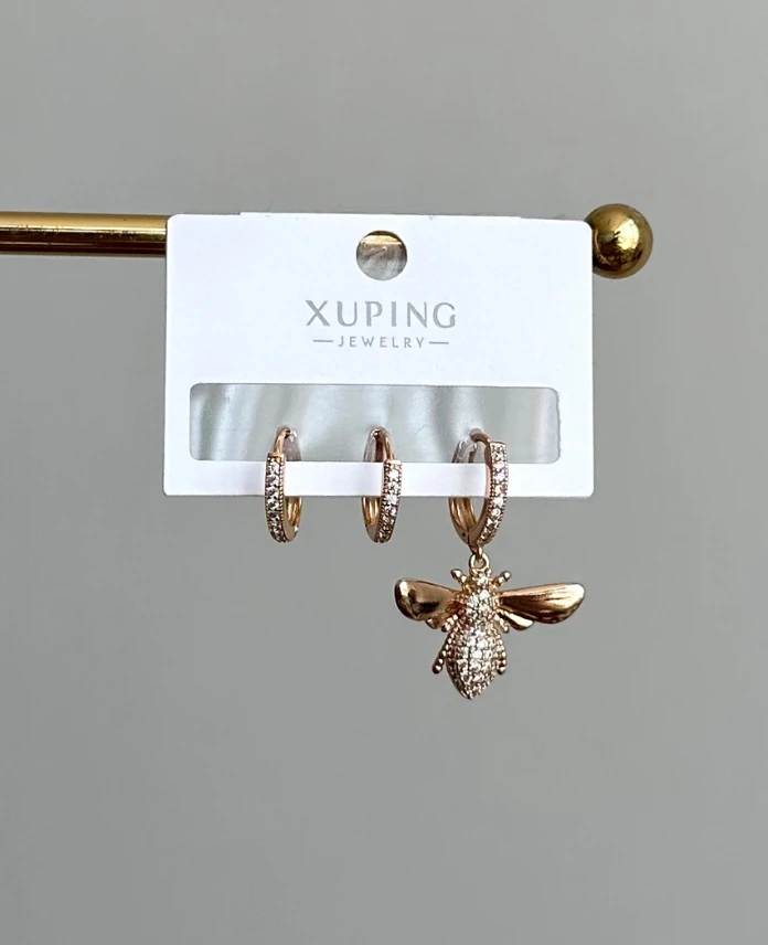 xuping rose üçlü arı küpe