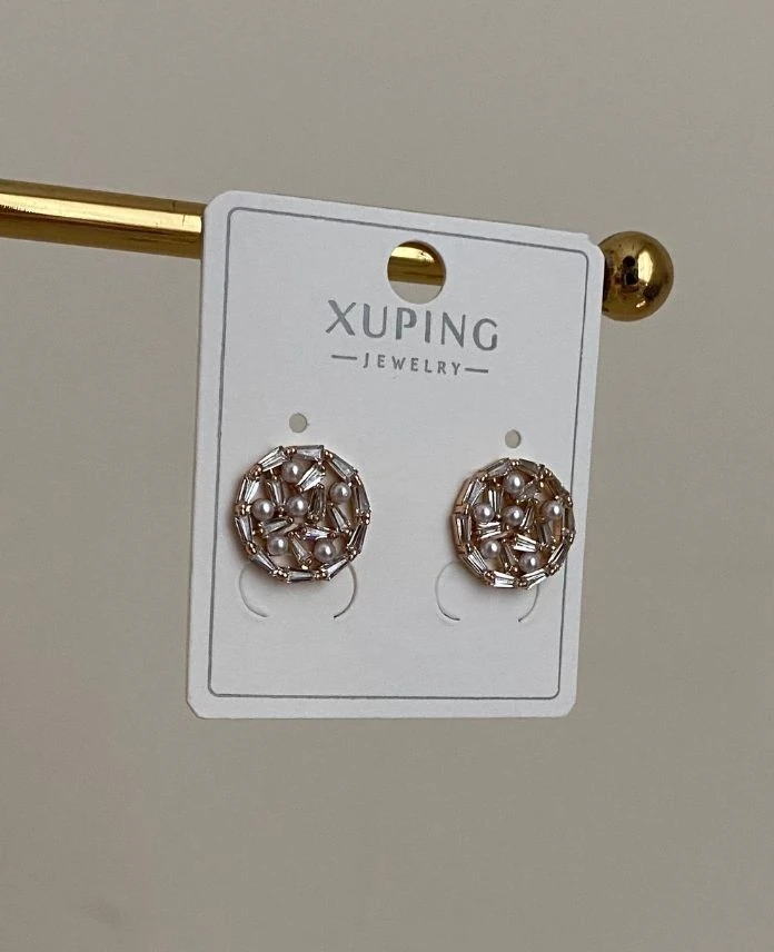Xuping Yuvarlak Karışık Taşlı Küpe