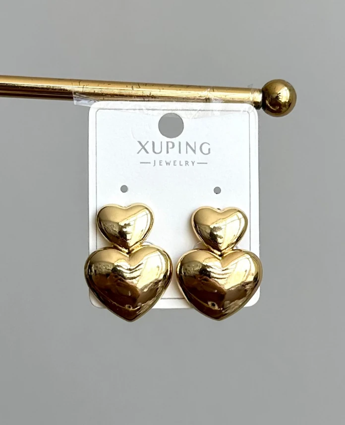 xuping gold iki kalp bombe küpe