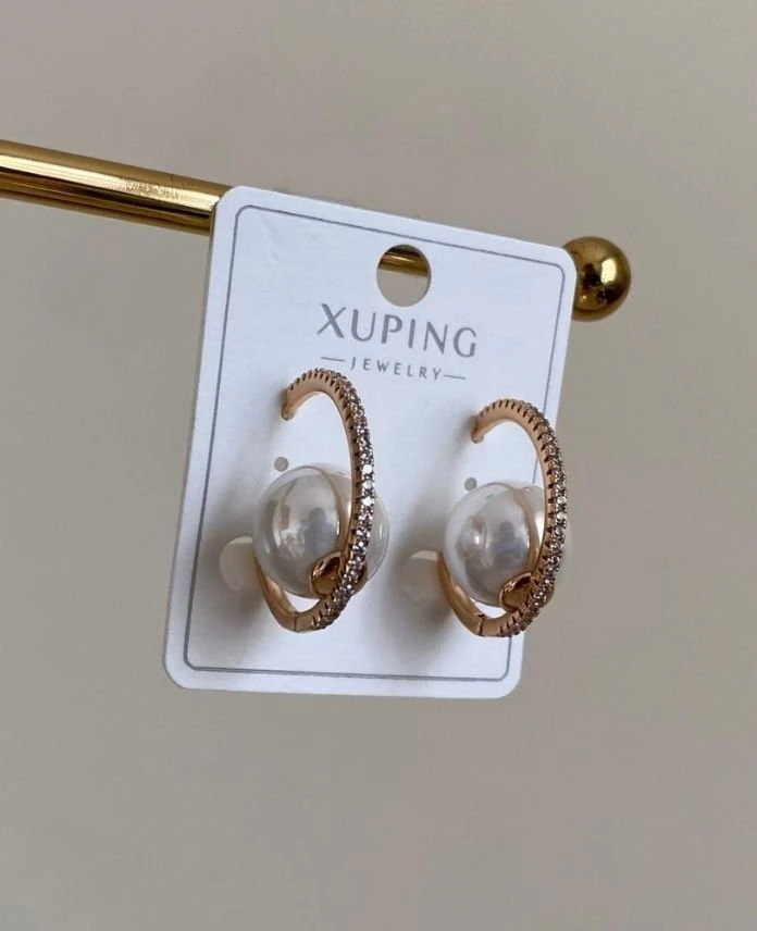 Xuping İncili Halka Taşlı Küpe
