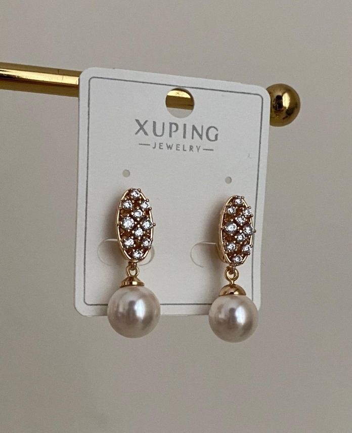 Xuping Ucu İncili Taşlı Küpe
