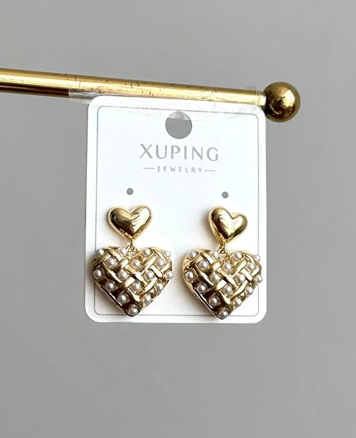 xuping gold kalp inci küpe