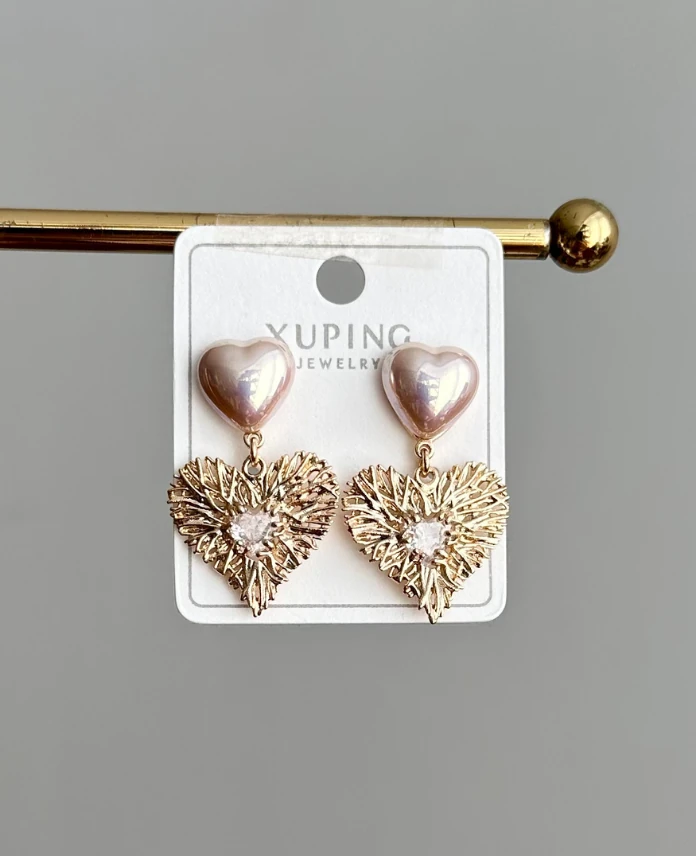 xuping rose kalp inci küpe