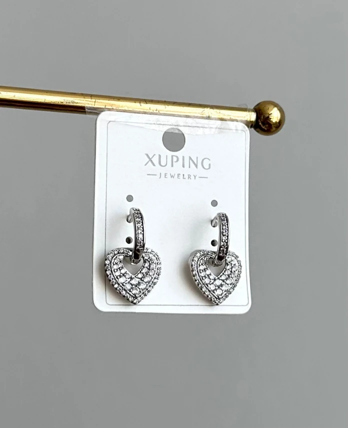 xuping silver kalp küpe